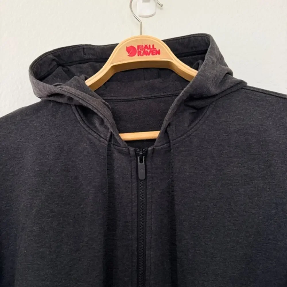 Lululemon Ready to Roll Hoodie Heathered Black Women's 8 Full Zip Pockets